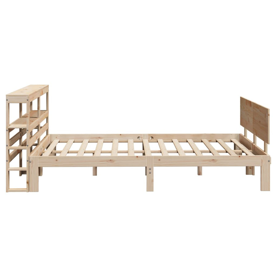 Bedframe met hoofdbord massief grenenhout 120x200 cm