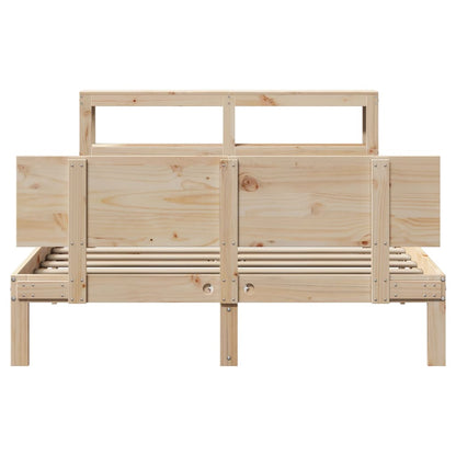 Bedframe met hoofdbord massief grenenhout 160x200 cm