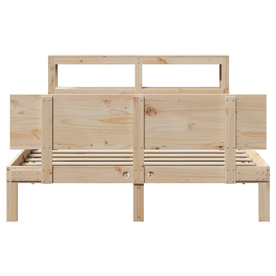 Bedframe met hoofdbord massief grenenhout 160x200 cm