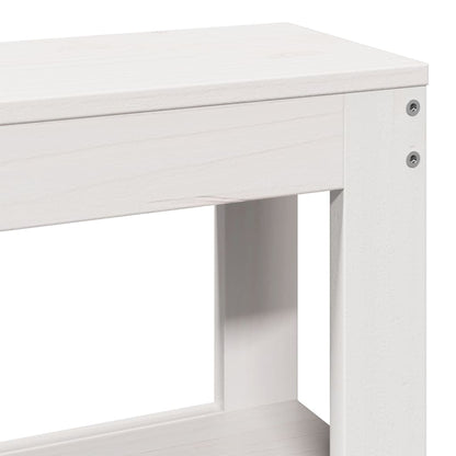 Bedframe met hoofdbord massief grenenhout wit 160x200 cm