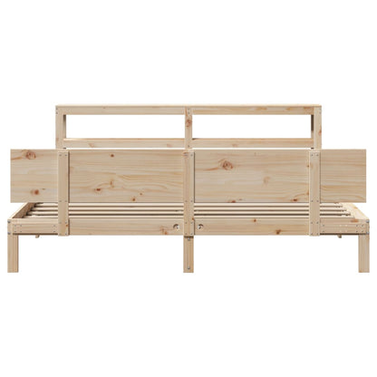 Bedframe met hoofdbord massief grenenhout 180x200 cm