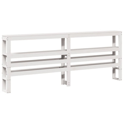 Bedframe met hoofdbord massief grenenhout wit 180x200 cm