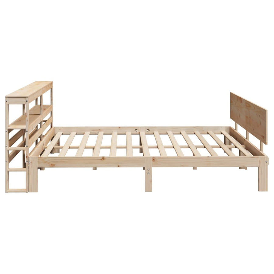 Bedframe Met Hoofdbord Massief Grenenhout 200 x 200 cm Naturel