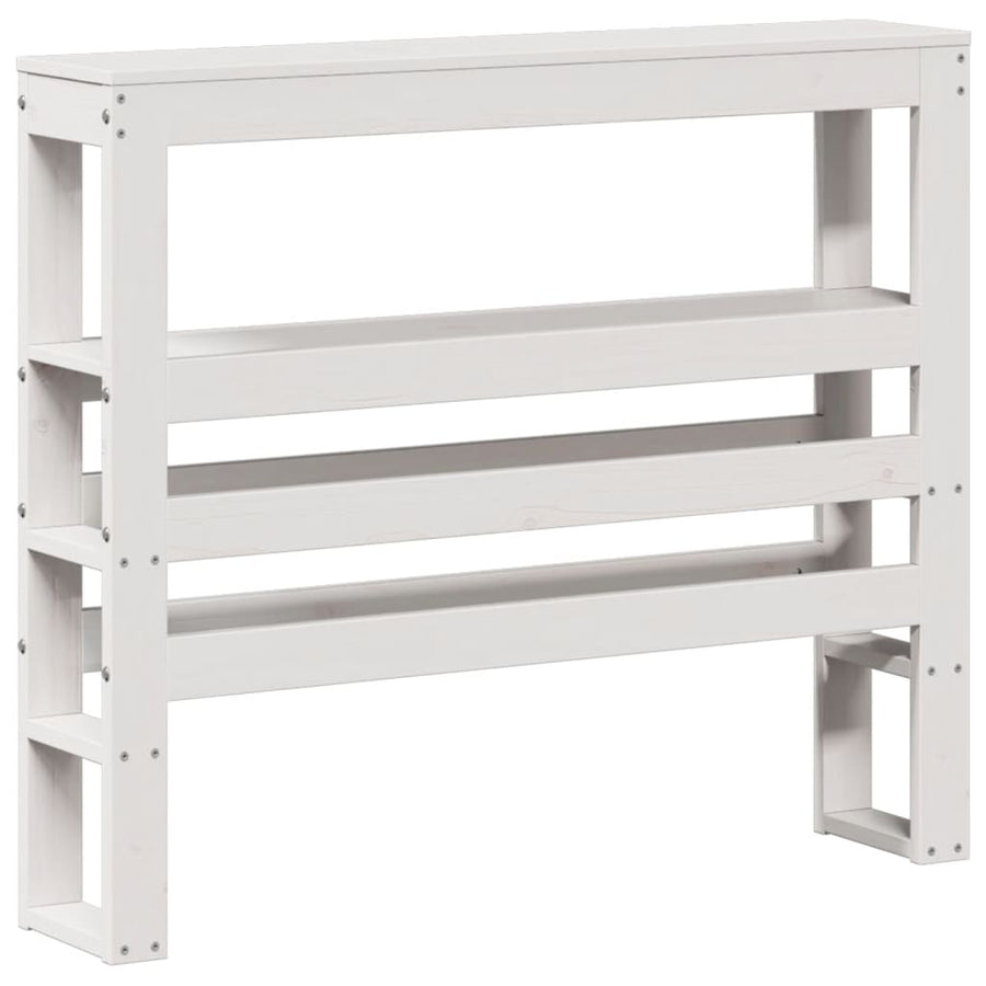 Bedframe met hoofdbord massief grenenhout wit 75x190 cm
