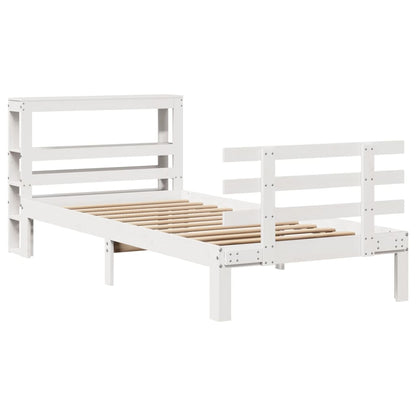 Bedframe met hoofdeinde zonder matras 90x190 cm wit
