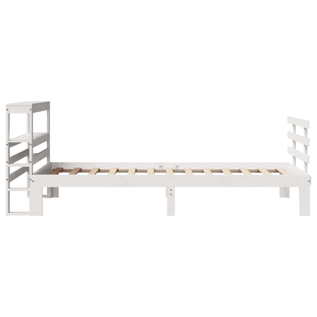 Bedframe met hoofdeinde zonder matras 90x190 cm wit