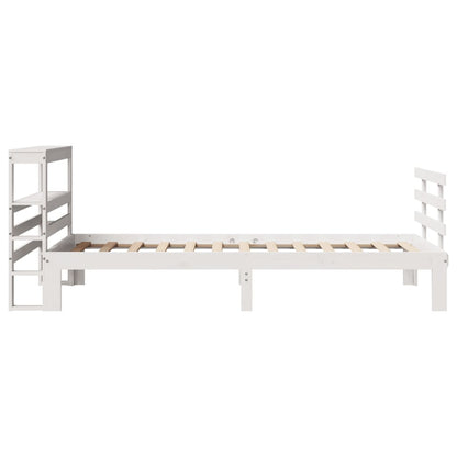 Bedframe met hoofdeinde zonder matras 90x190 cm wit