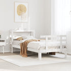 Bed frame with headboard without mattress 90x190 cm white