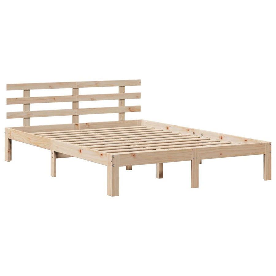 Bedframe met hoofdbord massief grenenhout 120x190 cm
