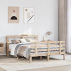 Solid Pine Bed Frame with Headboard 120x190 cm