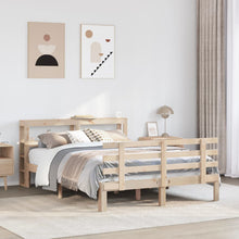 Bedframe met hoofdbord massief grenenhout 120x190 cm