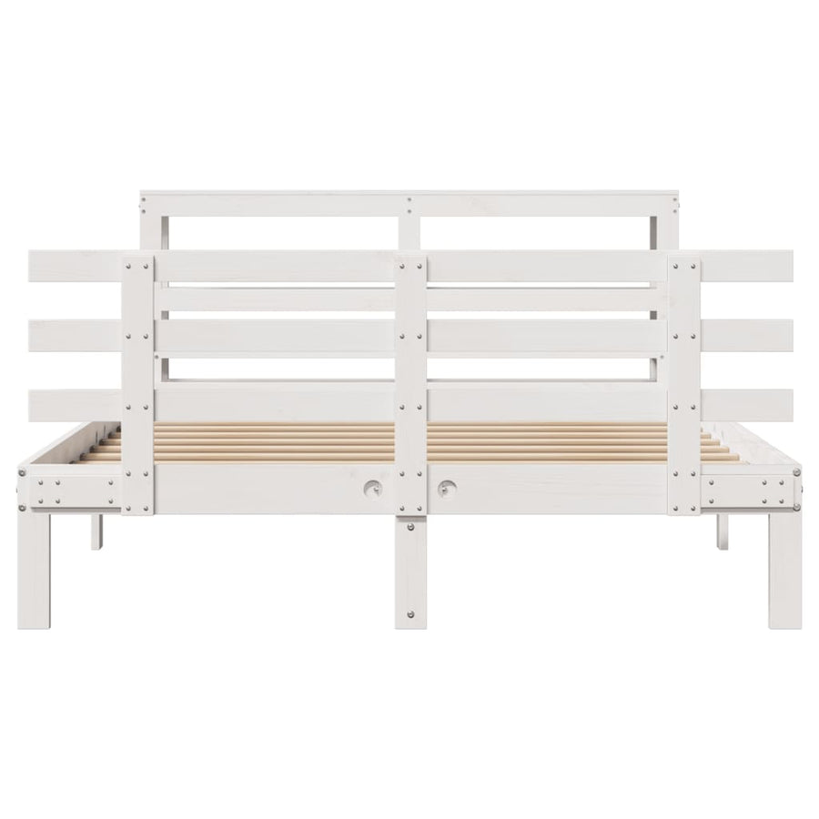 Bedframe met hoofdeinde zonder matras 140x190 cm wit