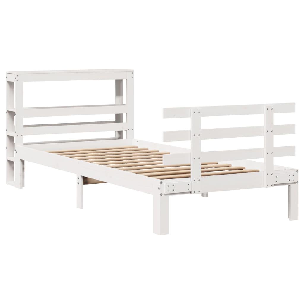 Bedframe Met Hoofdeinde Zonder Matras 90X200 Cm Wit
