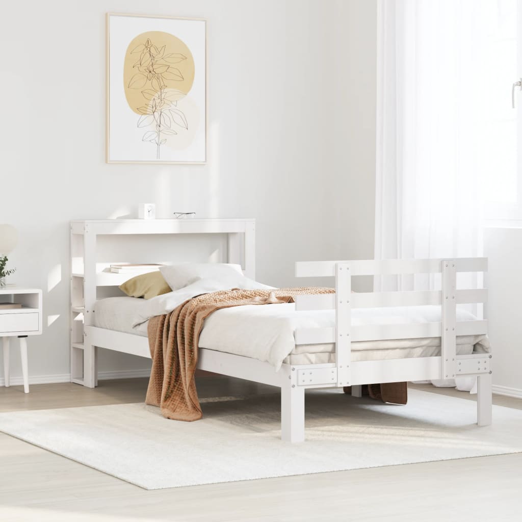 Bedframe Met Hoofdeinde Zonder Matras 90X200 Cm Wit