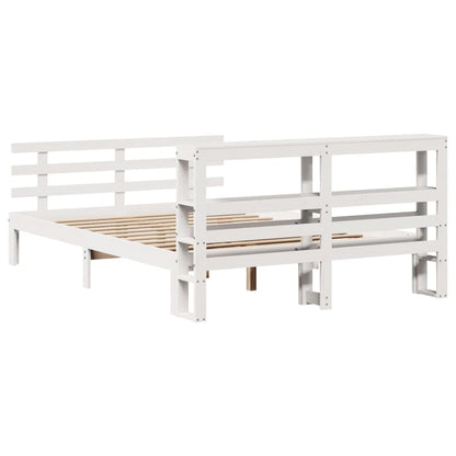 Bedframe met hoofdeinde zonder matras 120x200 cm wit