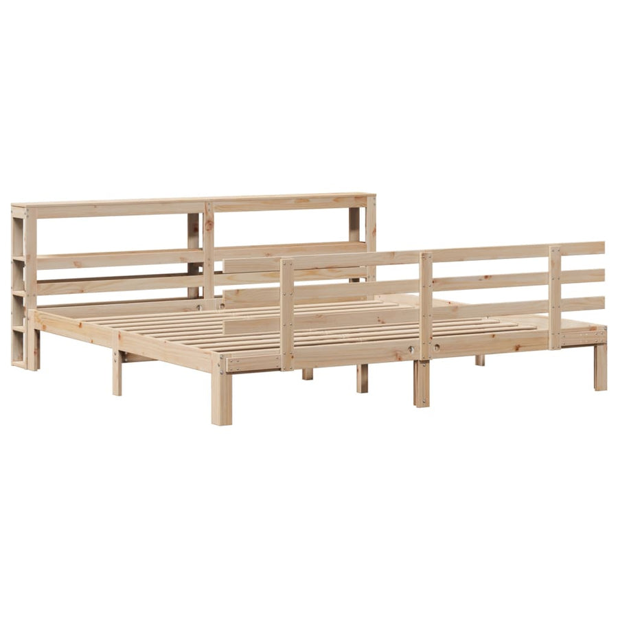 Bedframe met hoofdbord massief grenenhout 180x200 cm