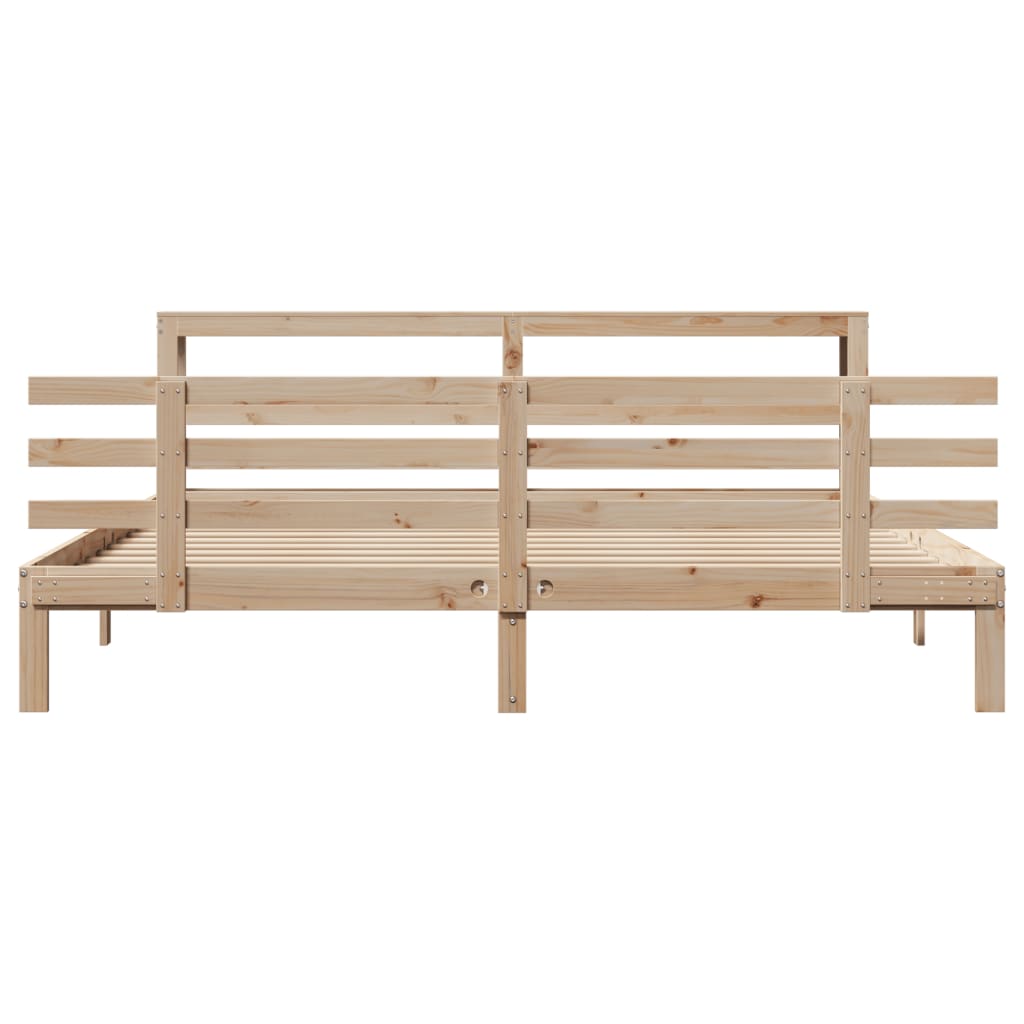Bedframe met hoofdbord massief grenenhout 180x200 cm