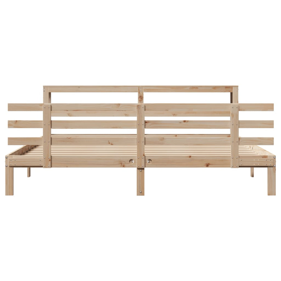 Bedframe met hoofdbord massief grenenhout 180x200 cm