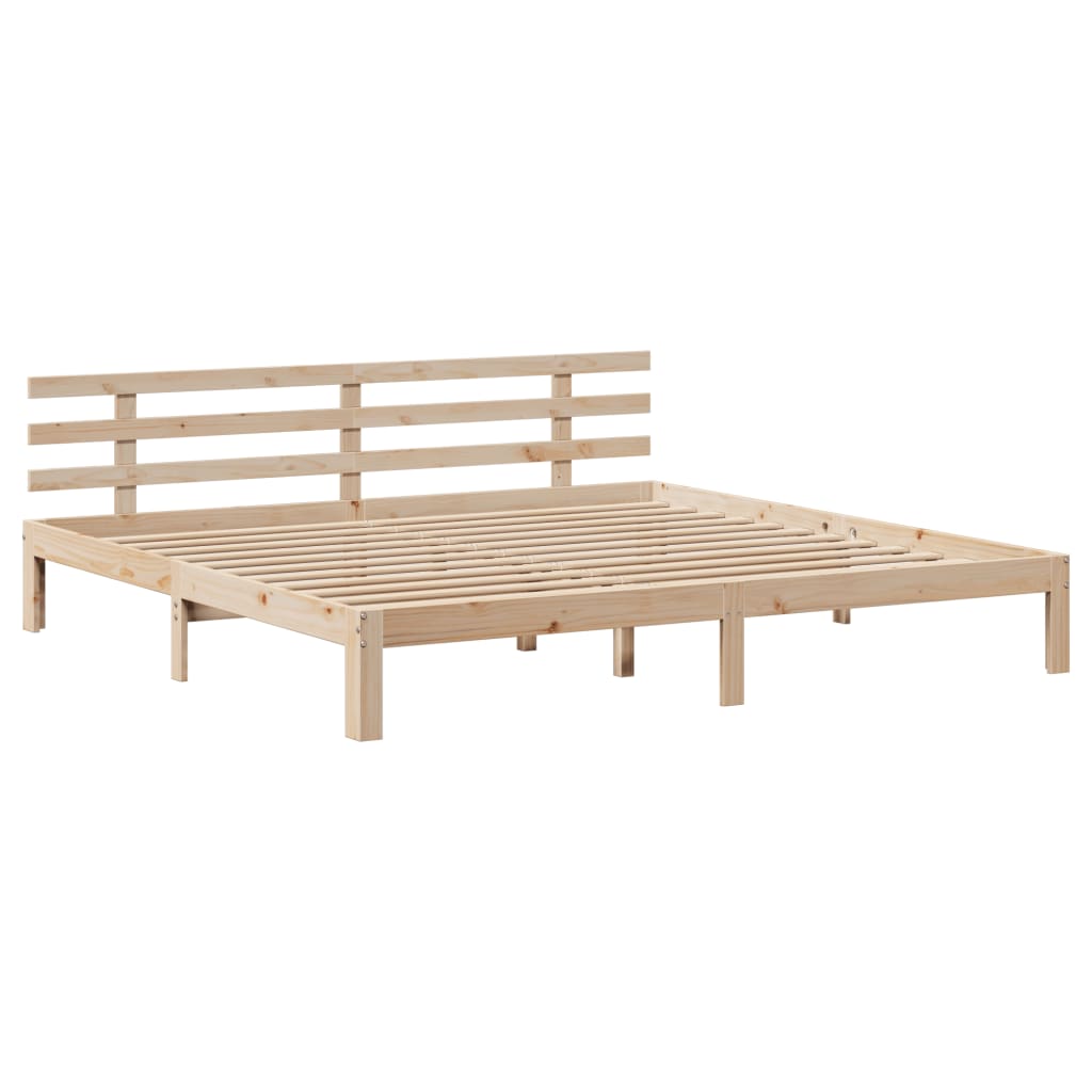 Bedframe met hoofdbord massief grenenhout 180x200 cm