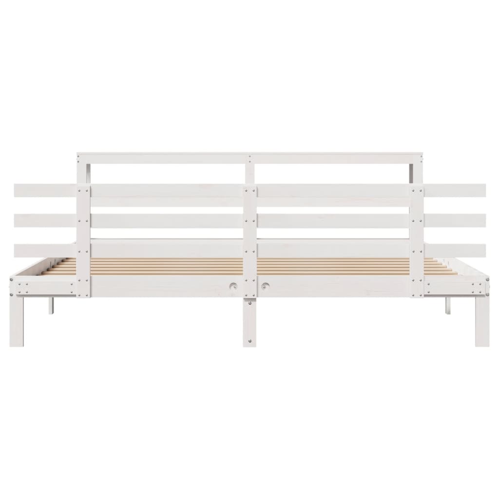 Bedframe met hoofdeinde zonder matras 180x200 cm wit