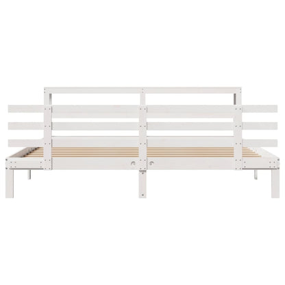 Bedframe met hoofdeinde zonder matras 180x200 cm wit