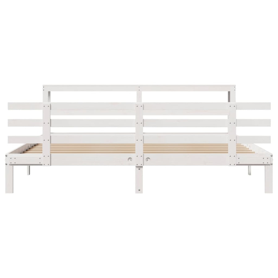 Bedframe met hoofdeinde zonder matras 180x200 cm wit