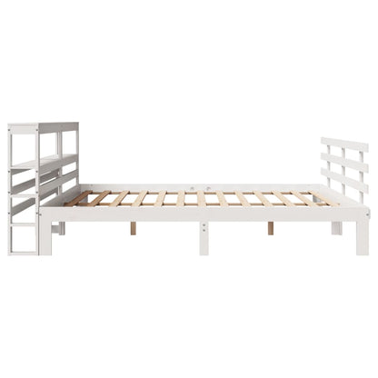 Bedframe met hoofdeinde zonder matras 180x200 cm wit