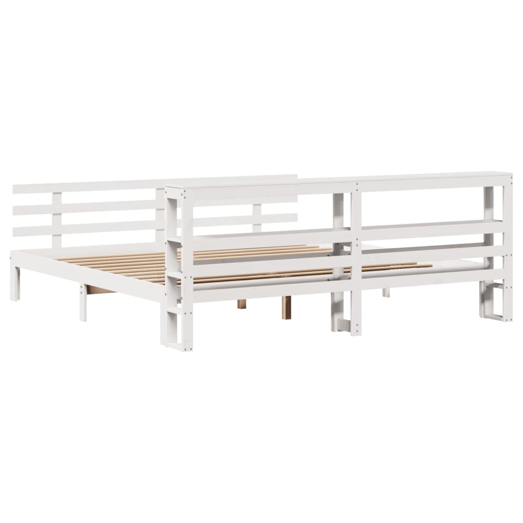 Bedframe met hoofdeinde zonder matras 180x200 cm wit