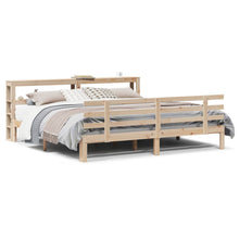 Bedframe met hoofdbord massief grenenhout 200x200 cm