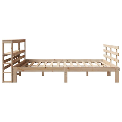 Bedframe met hoofdbord massief grenenhout 200x200 cm