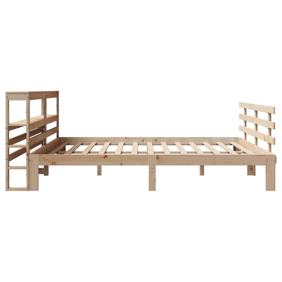 Bedframe met hoofdbord massief grenenhout 200x200 cm