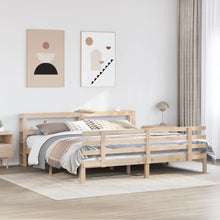 Bedframe met hoofdbord massief grenenhout 200x200 cm