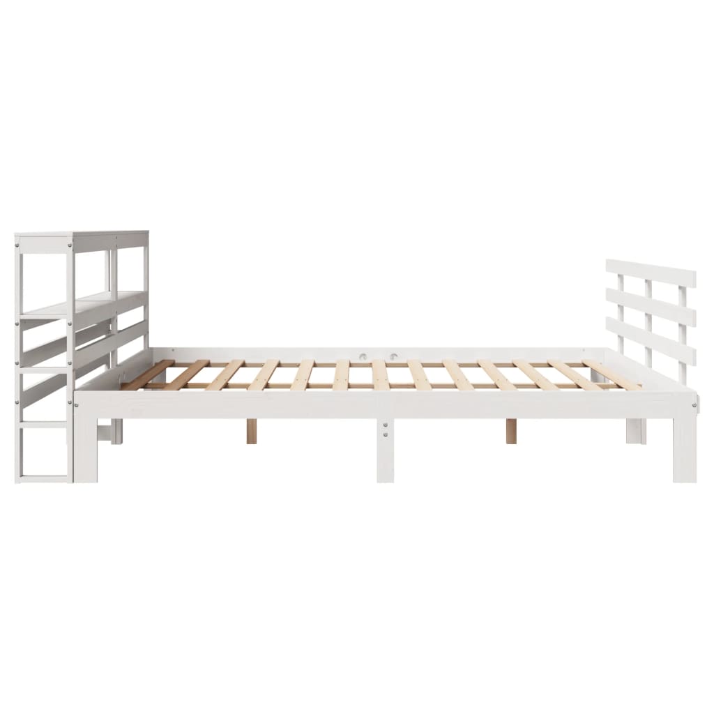 Bedframe met hoofdeinde zonder matras 200x200 cm wit