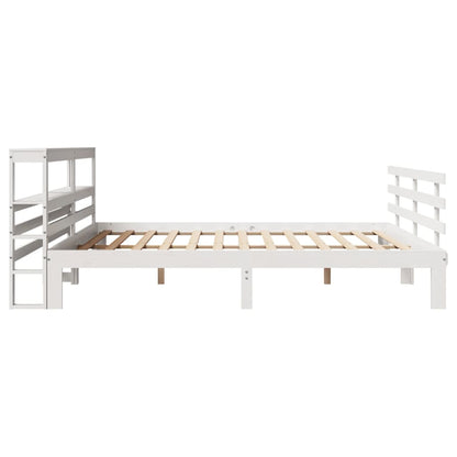 Bedframe met hoofdeinde zonder matras 200x200 cm wit
