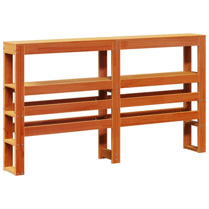 Bedframe met hoofdbord massief grenenhout wasbruin 140x190 cm