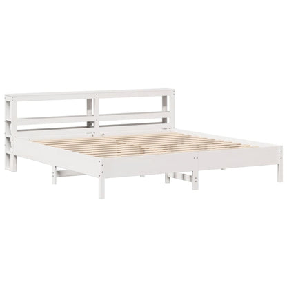 Bedframe zonder matras massief grenenhout wit 200x200 cm