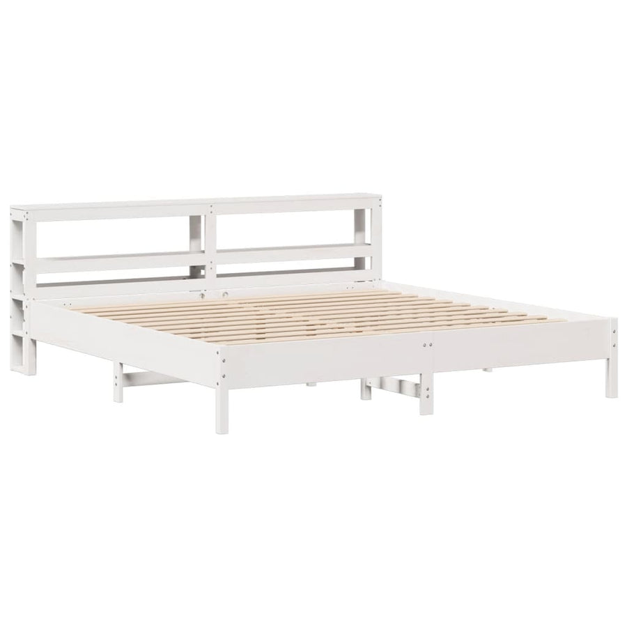 Bedframe zonder matras massief grenenhout wit 200x200 cm