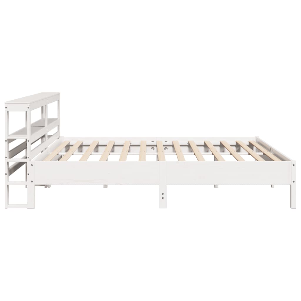 Bedframe zonder matras massief grenenhout wit 200x200 cm