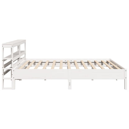 Bedframe zonder matras massief grenenhout wit 200x200 cm