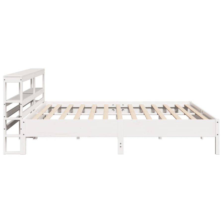 Bedframe zonder matras massief grenenhout wit 200x200 cm