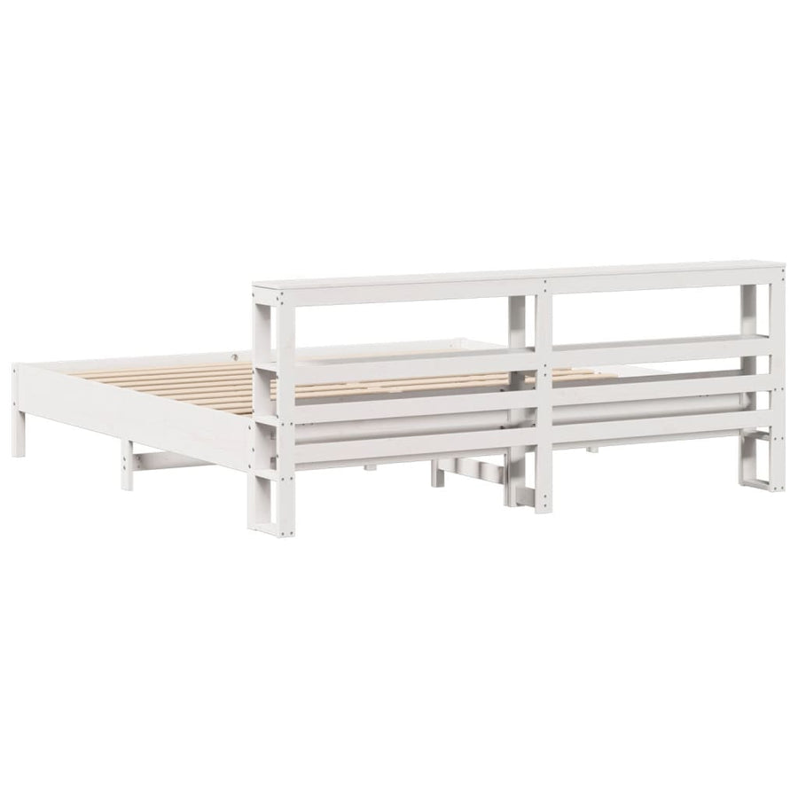 Bedframe zonder matras massief grenenhout wit 200x200 cm
