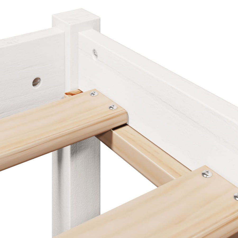 Bedframe zonder matras massief grenenhout wit 200x200 cm
