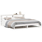 Bed frame without mattress solid pine wood white 200x200 cm