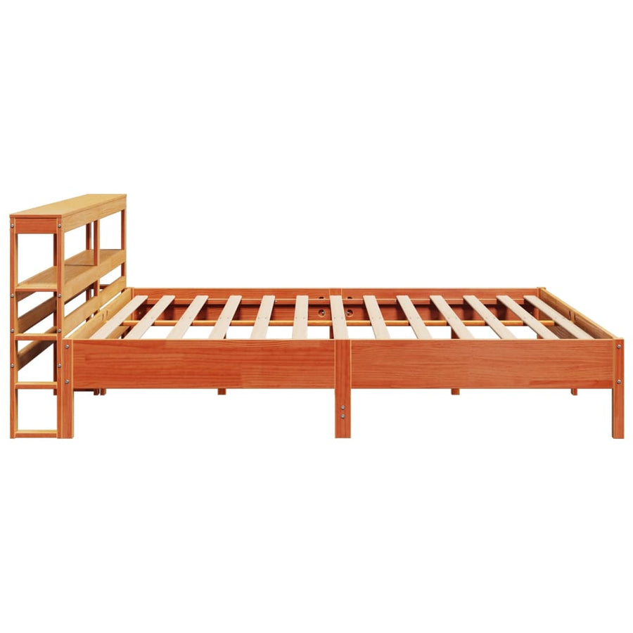 Bedframe zonder matras massief grenenhout wasbruin 200x200 cm