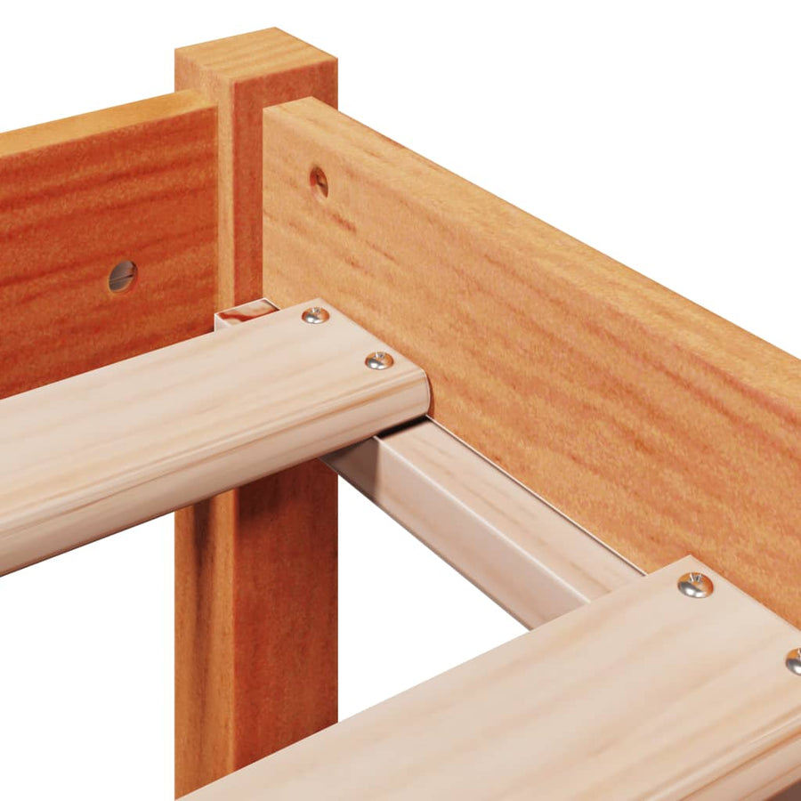 Bedframe zonder matras massief grenenhout wasbruin 200x200 cm