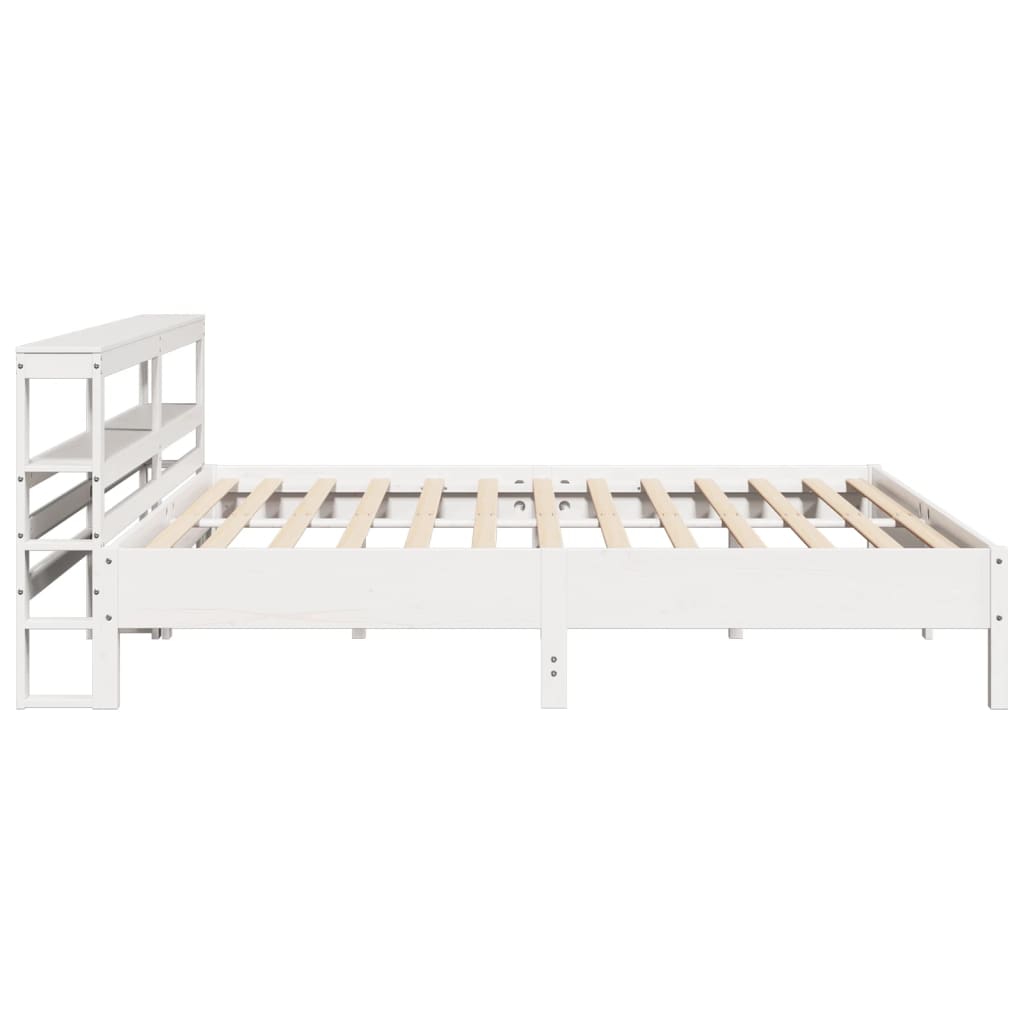 Bedframe zonder matras massief grenenhout wit 180x200 cm