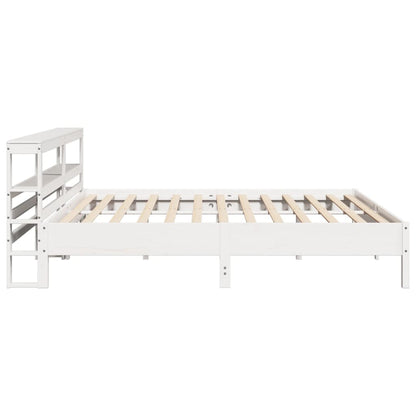 Bedframe zonder matras massief grenenhout wit 180x200 cm
