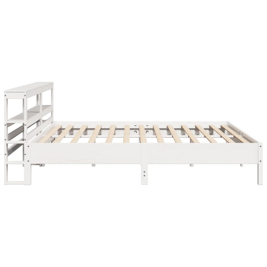 Bedframe zonder matras massief grenenhout wit 180x200 cm