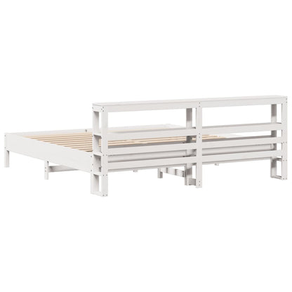 Bedframe zonder matras massief grenenhout wit 180x200 cm