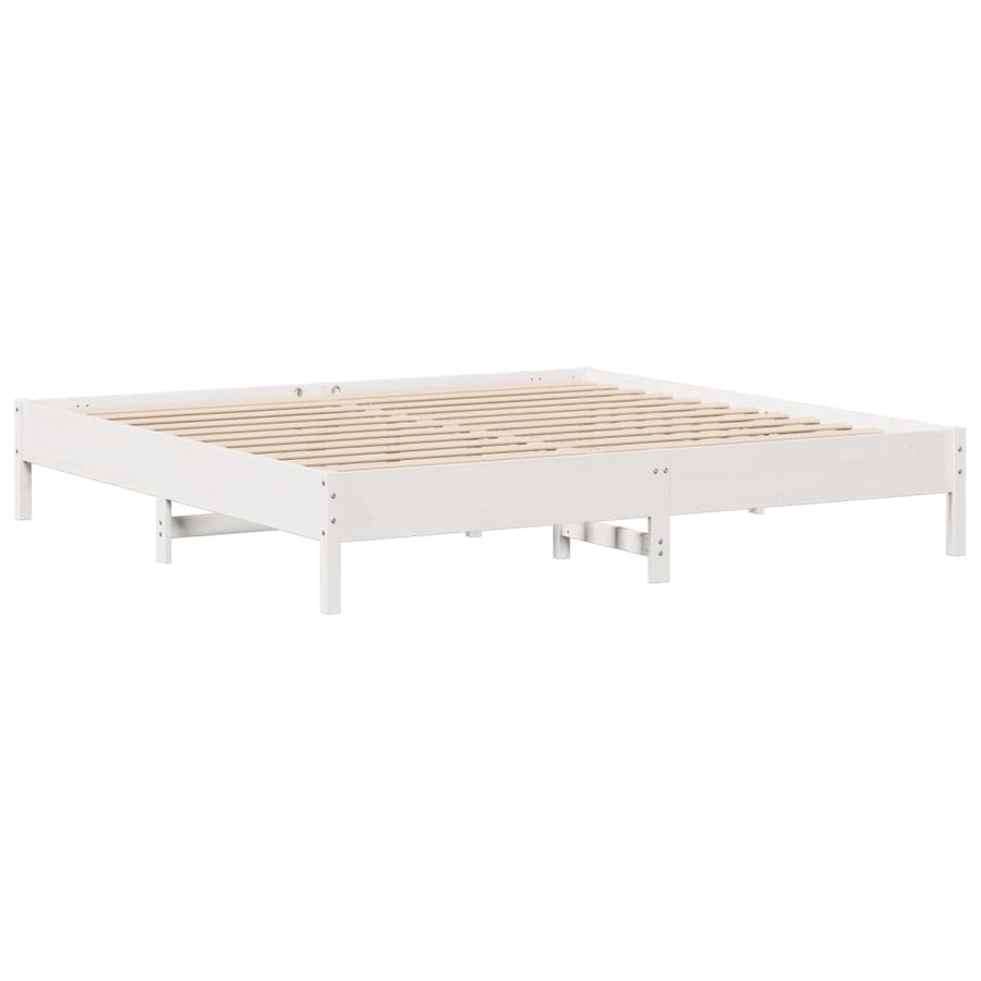 Bedframe zonder matras massief grenenhout wit 180x200 cm